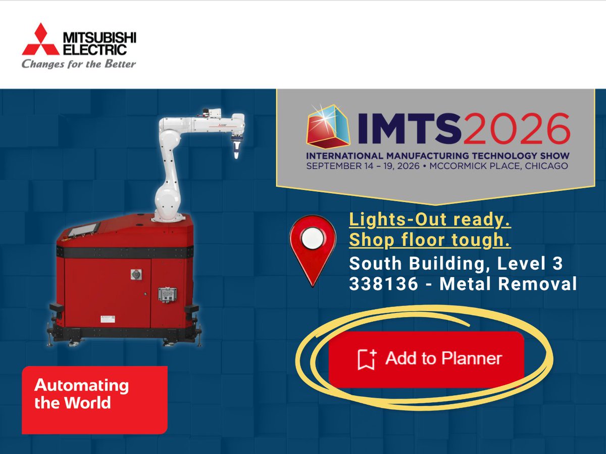 MEUSAutomation's tweet photo. Automate smarter at #IMTS2026.

Meet 𝐀𝐑𝐈𝐀, our compact robotic CNC tending solution for mills, lathes, and tight‑space workcells.

📍See it in action at Booth 338136.

Explore the solution: https://t.co/uK6XzQxM4p

#CNCautomation https://t.co/MYOvgUZCBD