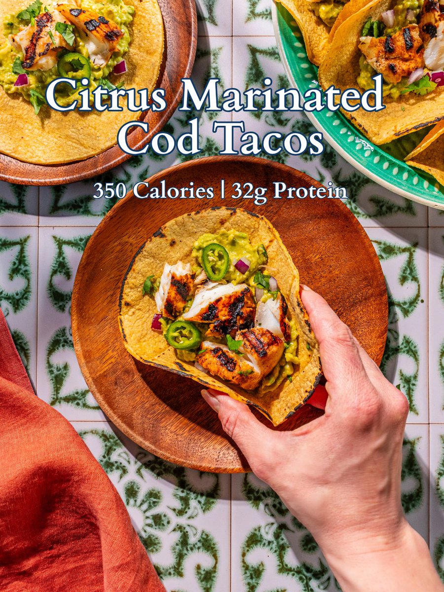 sizzlefishfit's tweet photo. 🐟 Citrus Marinated Cod Tacos

Fresh, bright, and packed with flavor. These Citrus Marinated Cod Tacos bring together tender, flaky cod with a zesty orange-lime marinade and warm spices for the perfect balance of fresh and smoky. 

📝 Full recipe: https://t.co/J8z0sK7LRN https://t.co/I8zXAvmtQR