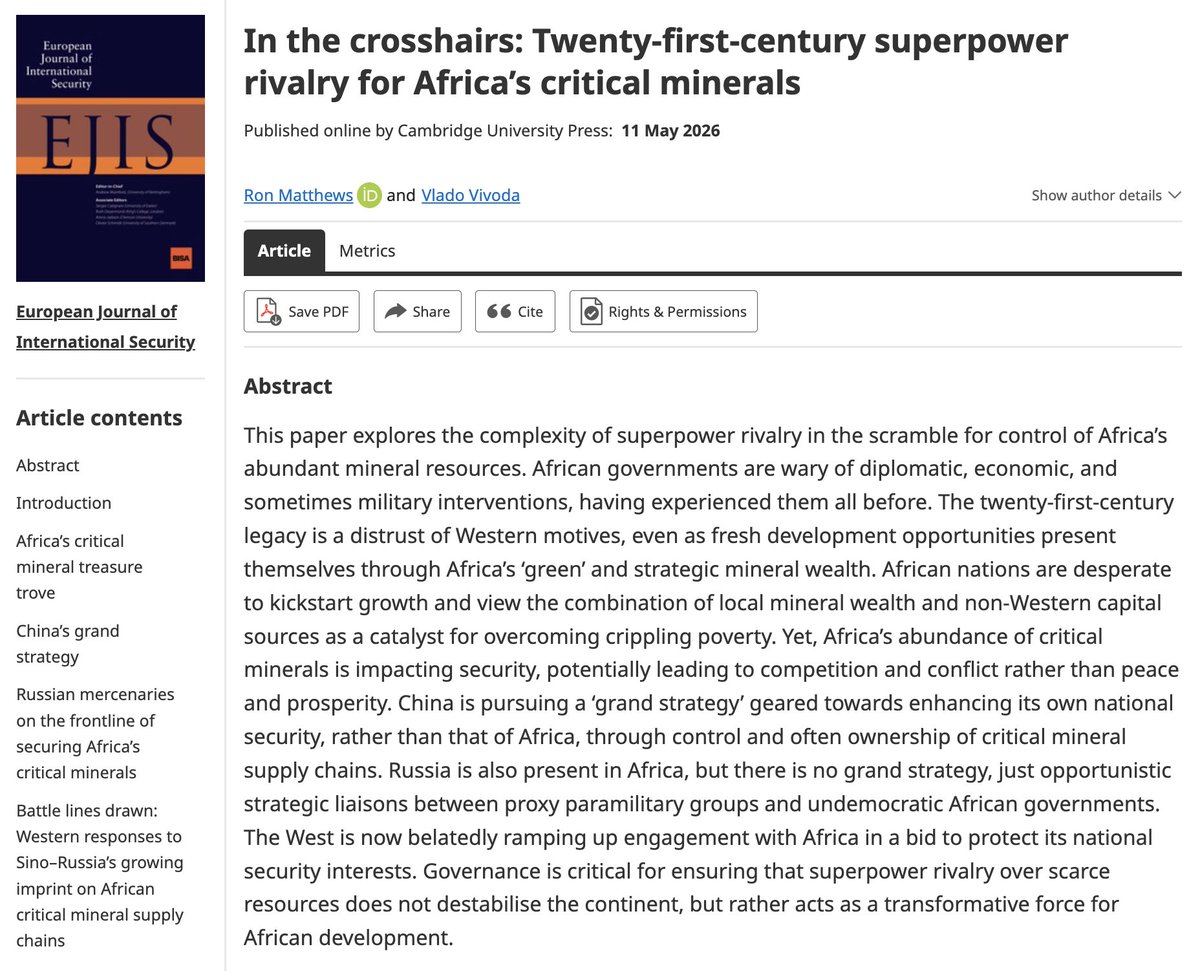 European Journal of International Security tweet media