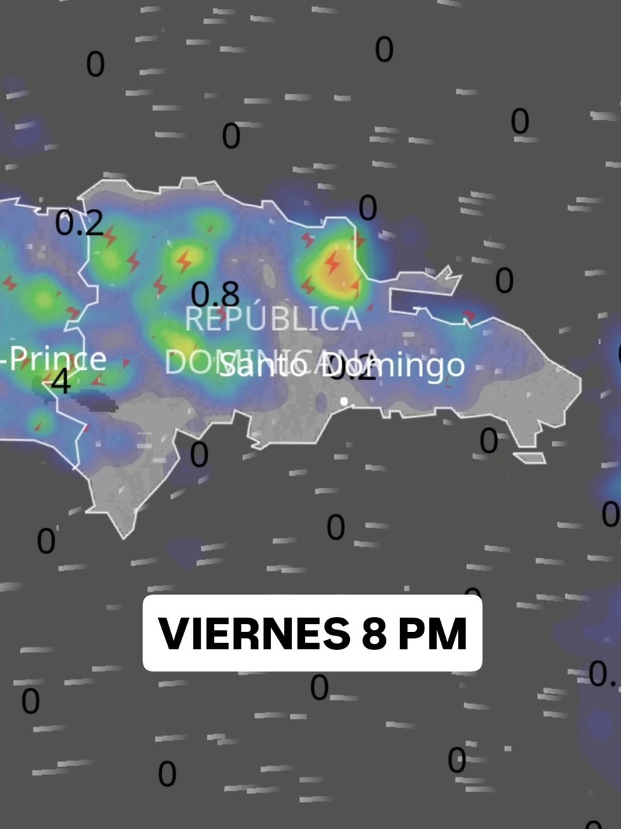 JeanSuriel's tweet photo. 🔴Esta tarde y esta noche, se mantendrá en las posibilidades de precipitaciones moderadas en la Cordillera Central, norte, noroeste, sur, noreste y sureste del territorio dominicano.

⚠️El ambiente seguirá muy caluroso por el elevado contenido de humedad que llega desde el Mar Caribe.

Sigue ⬇️