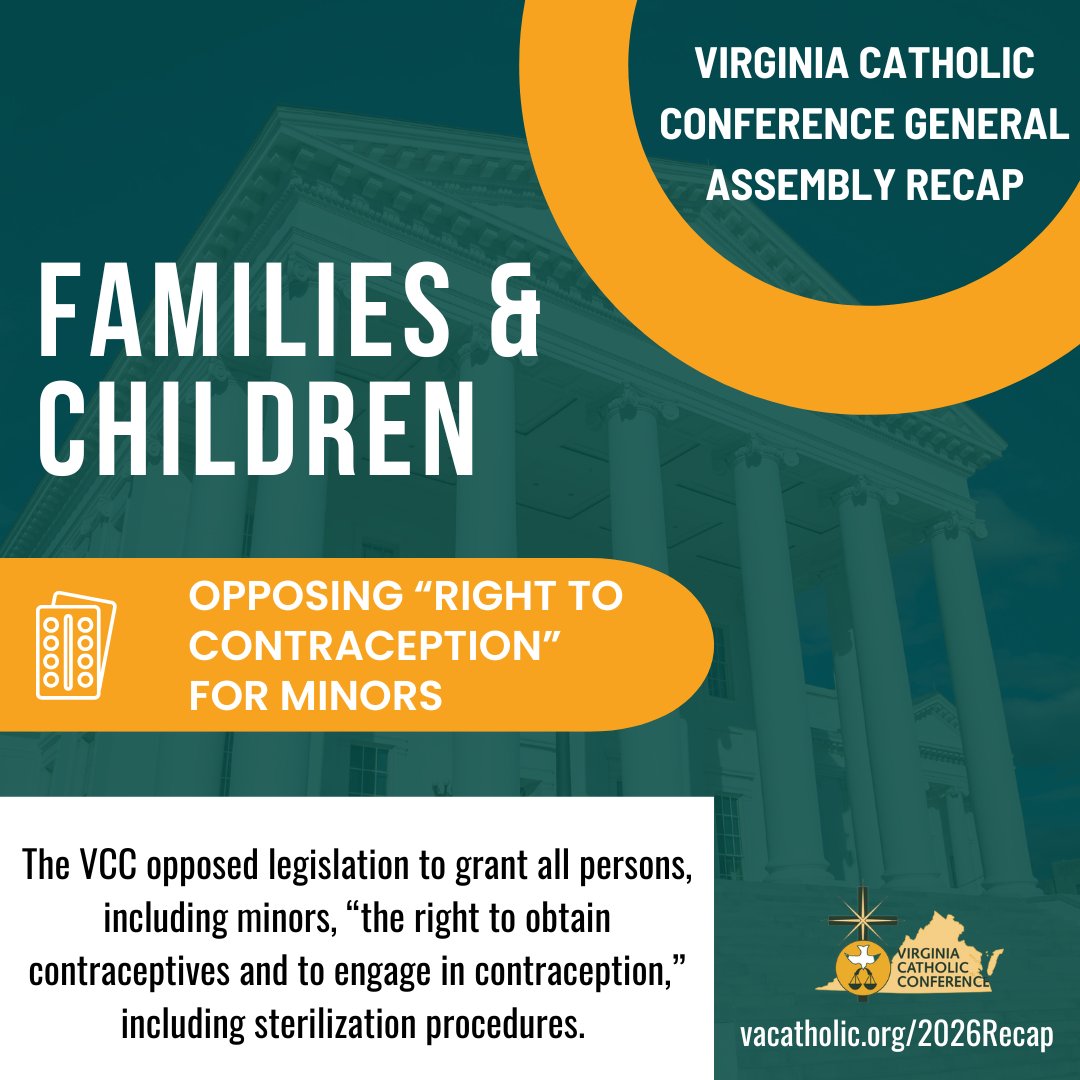VACatholicConf's tweet photo. This week we are highlighting four more issues from our 2026 General Assembly Report. See all the issues featured and how your legislators voted on them here: https://t.co/XLlOIMAzMh https://t.co/u4gnt2iW62