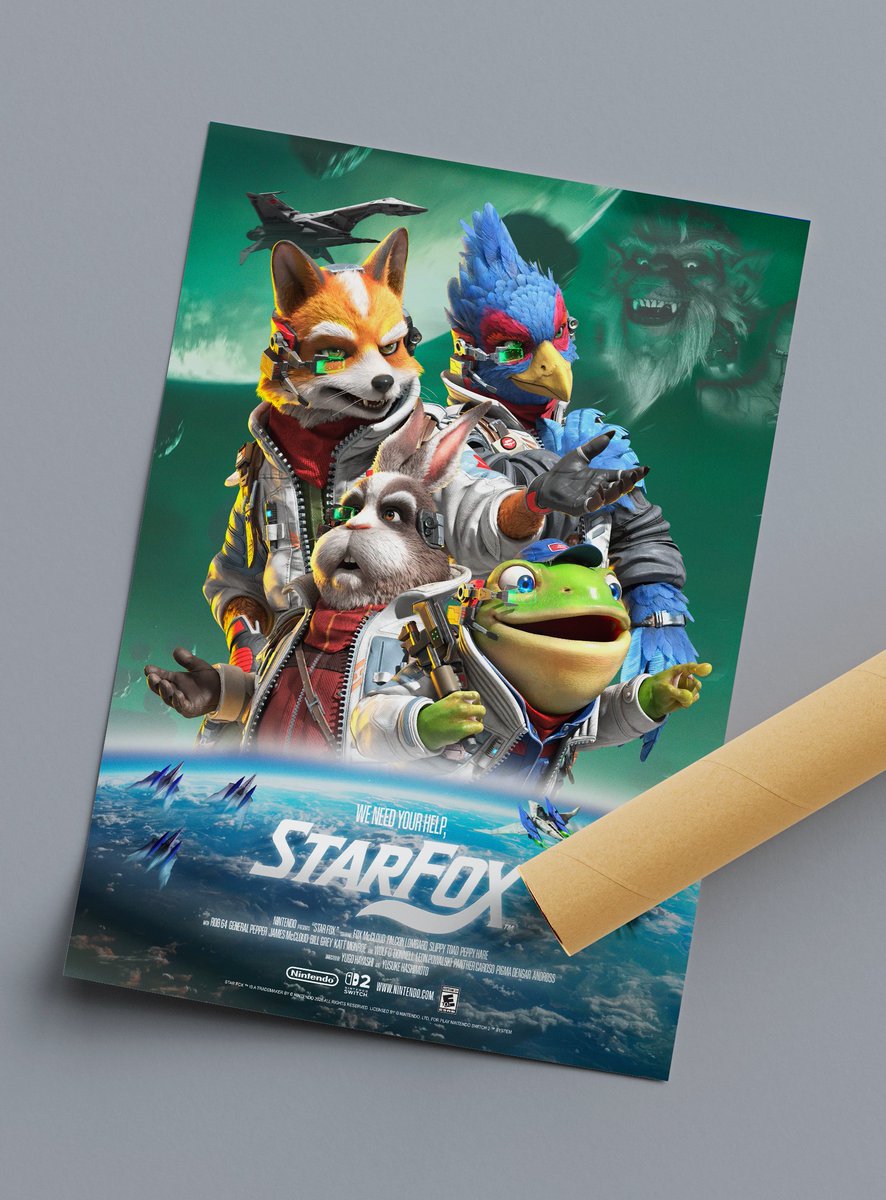 FinalFrameQ's tweet photo. "We need your help, STAR FOX!"

Pôster estilo cinema feito com carinho e dedicação do novo remake do Star Fox para o Nintendo Switch 2.

Em breve no site, apenas em formato pôster (impressão, sem moldura).

#starfox #nintendo https://t.co/kfHkdgzJ5O