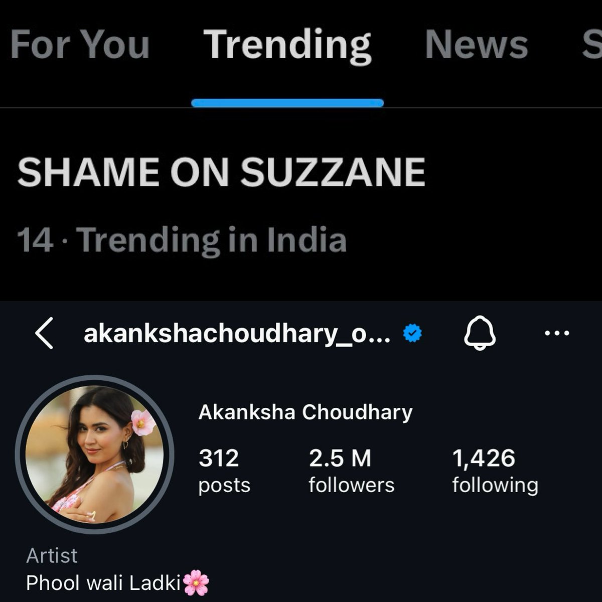 MrsYapperr's tweet photo. kia hoa itna sab karke suzzane? btw congratulations akanksha for a family of 2.5 million 🌟

#akankshachoudhary #splitsvillax6 https://t.co/KJLYKAmNlx