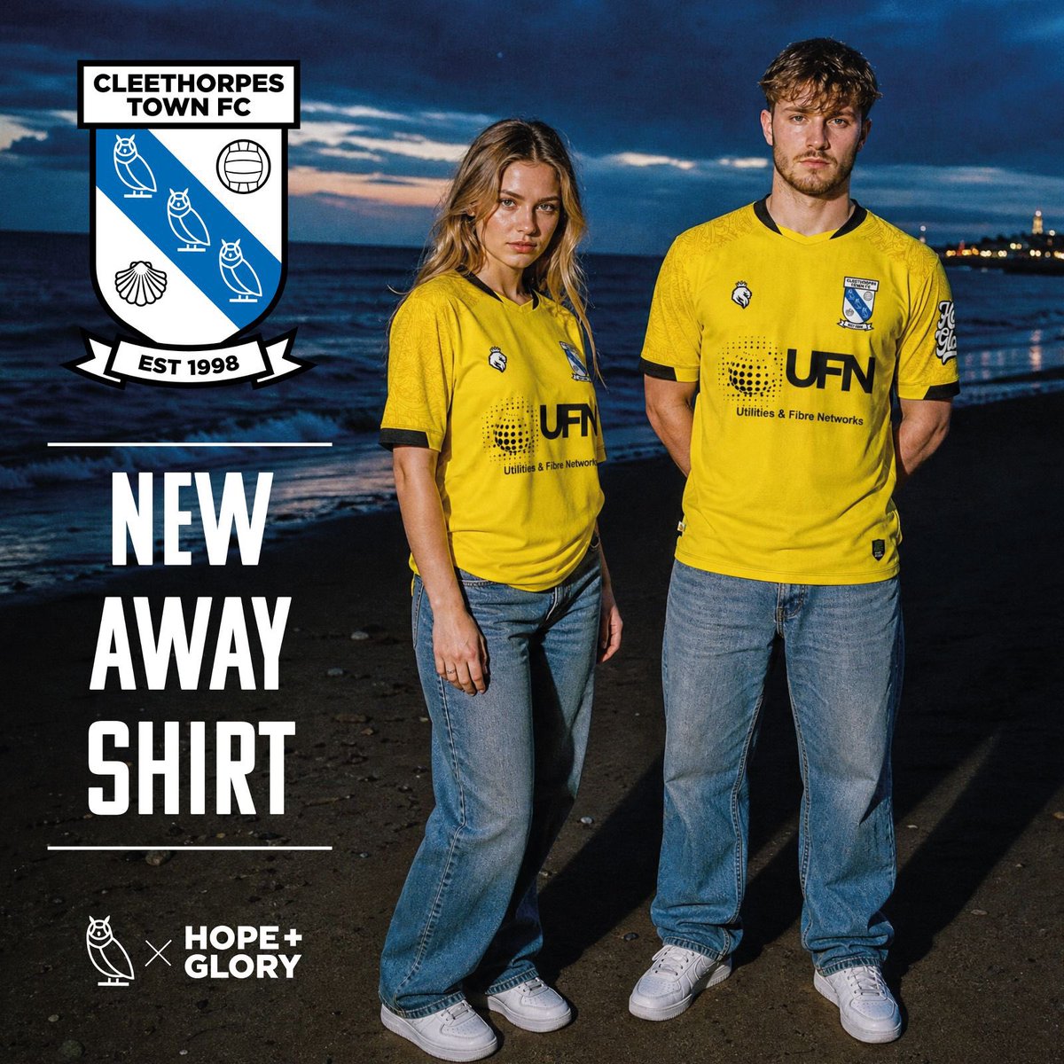 CleeTownFC's tweet photo. The club is proud to unveil our brand-new away shirt for the upcoming season — a bold and modern design that will stand out on the road.

Featuring a vibrant yellow base with subtle tonal stripe detailing throughout, the shirt is finished with sharp black trim on the collar and sleeves to give it a clean and striking look. The club crest sits proudly on the chest alongside principal sponsors UFN – Utilities & Fibre Networks.

The design combines a traditional football feel with a modern edge, creating a kit that players and supporters alike can wear with pride throughout the campaign.

Whether following the lads home or away, this season’s away shirt is sure to become a standout favourite.

The shirt will is available to pre order via the website 

https://t.co/H8VaK7Lxwe