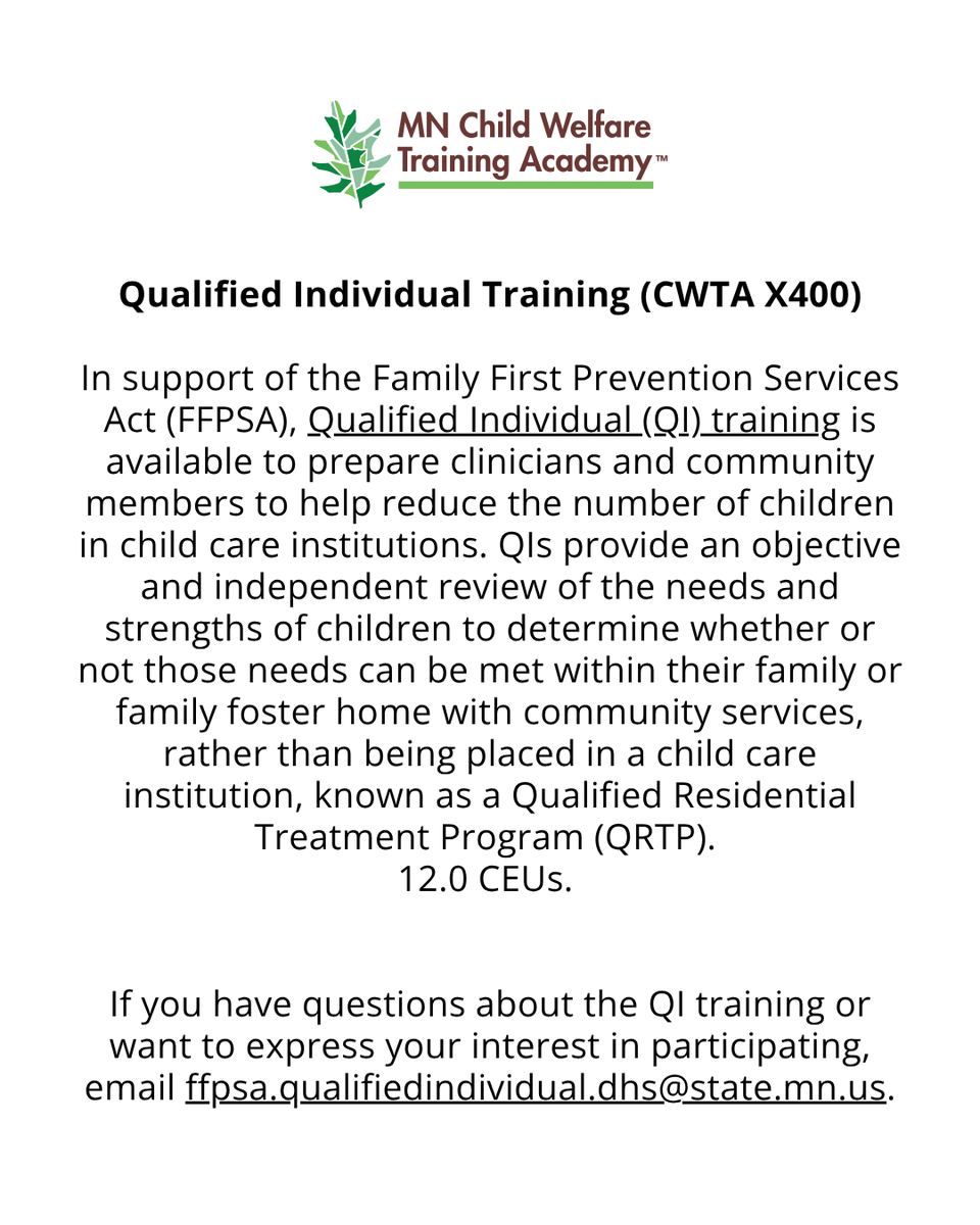 mncwta's tweet photo. Seats are still available in the upcoming June Qualified Individual training! Sign up now to secure your spot! https://t.co/ayMe1DvM9c