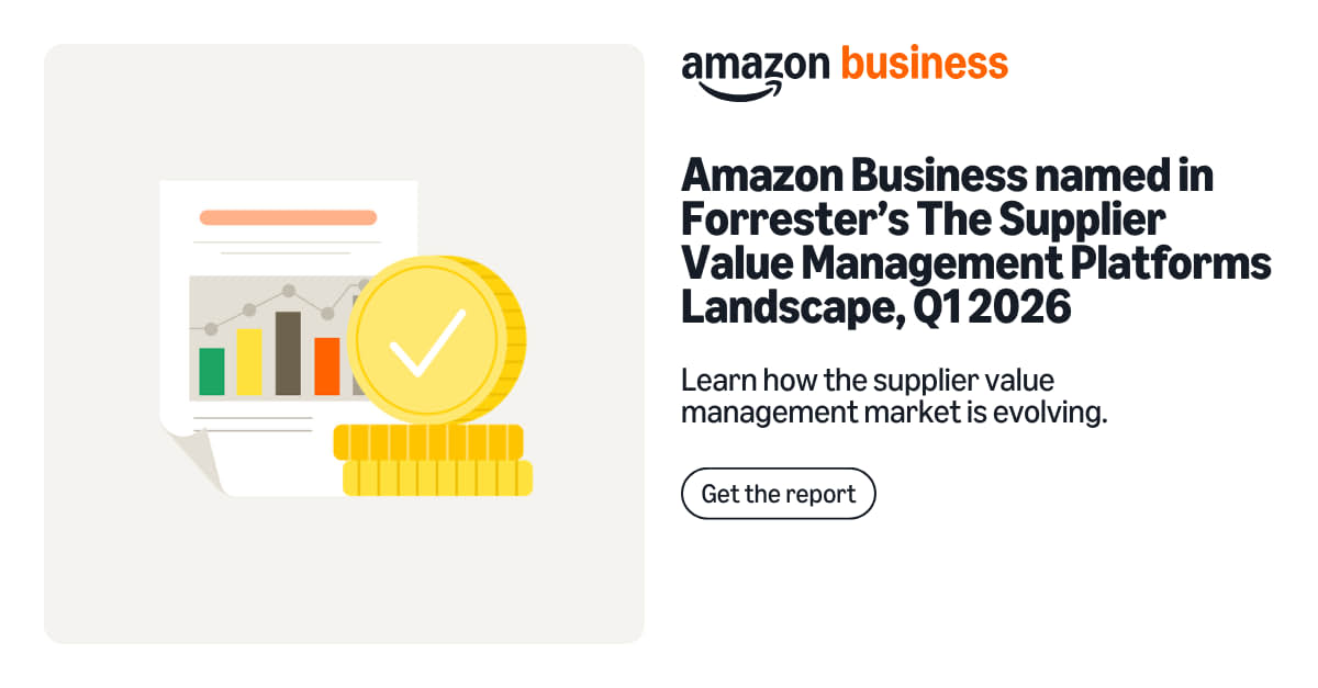 AmazonBusiness's tweet photo. Amazon Business is recognized by @forrester in Supplier Value Management Platforms Landscape report. Our first major analyst recognition. 🎉 

Access the report here: https://t.co/v5MNbK7AaQ https://t.co/jdUmMCk3w0