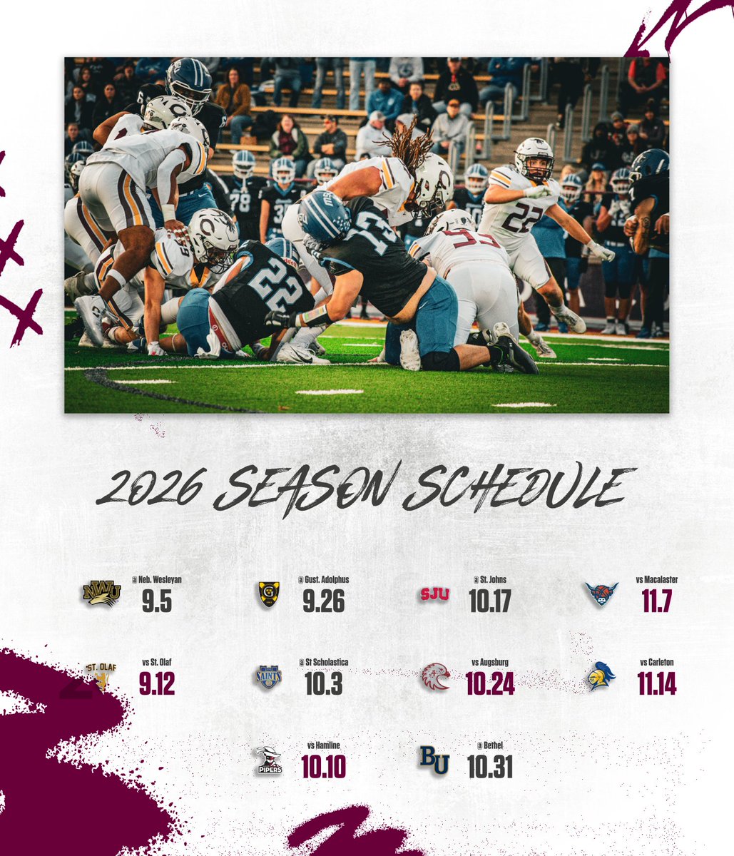 Cobber_Football's tweet photo. Mark your calendars &amp; join us for the 2026 season of Cobber Football! https://t.co/bFhueFJpaD