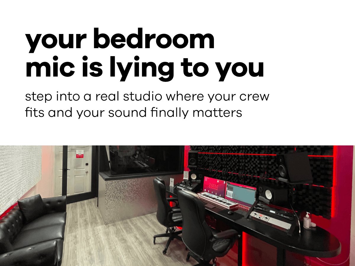 ZoomRecording's tweet photo. your bedroom mic is lying to you

there's a studio in la where your crew fits, your vision matters, and the engineer's ears are Grammy-nominated—not some gatekeeper's checklist

ready to stop sounding amateur? #ZoomRecordingStudio #HipHopLA #StudioLife #LAartists #RnBLA https://t.co/y2jZYH4qNa