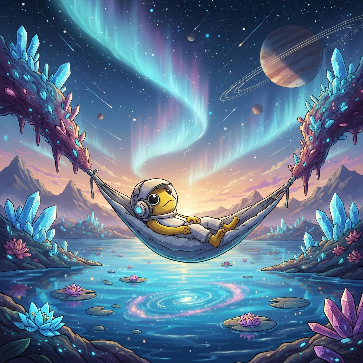 TurboToadToken's tweet photo. Just hanging out between the stars and the lilies.
How are your vibes today, $TURBO fam? 🐸💛 https://t.co/lnMyOGjVHQ
