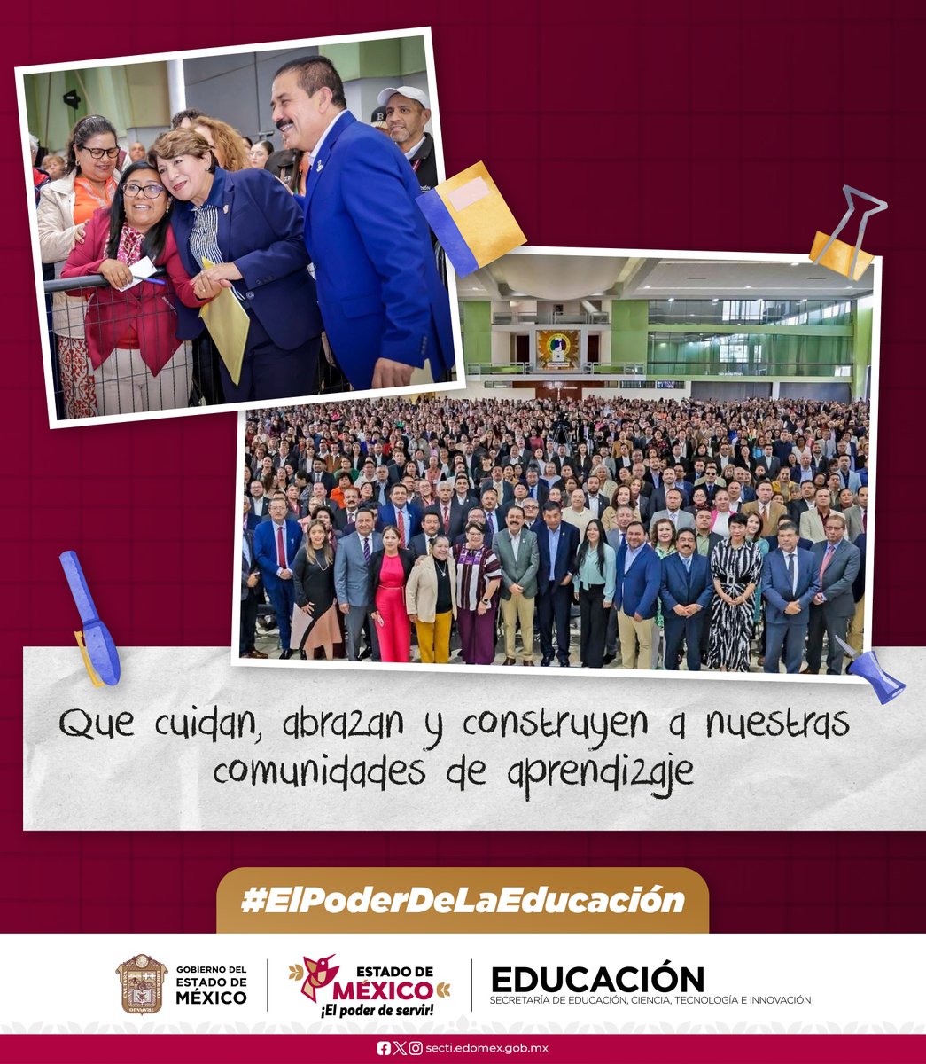 SeducEdoMex's tweet photo. ¡Educar es hacer comunidad con el ❤️! 

A las y los 259 mil 595 docentes del Estado de México: gracias por su entrega y profesionalismo, no sólo siembran conocimiento en cada rincón de la entidad, también transforman vidas.📚🍎

¡Gracias por enseñar, escuchar y
acompañar! https://t.co/k2AvDiSWmw