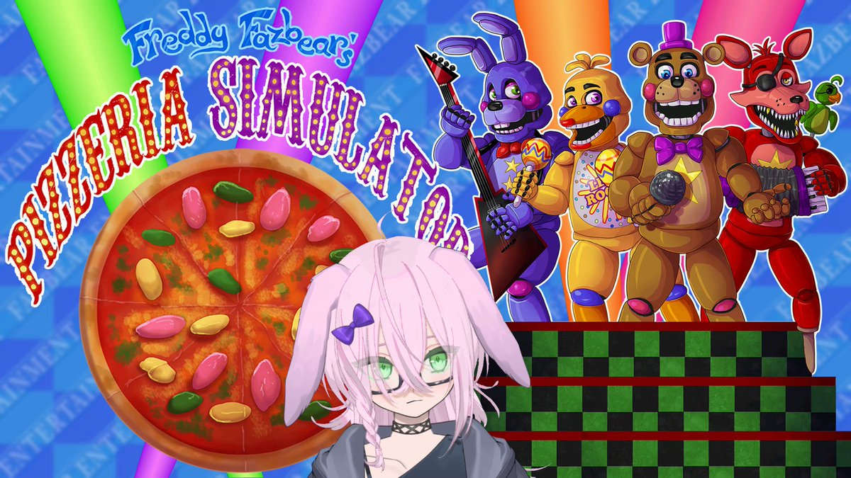 BuniDarling's tweet photo. Freddy Fazbear's: Pizzeria Simulator stream happening in a few minutes! Come stop by soon and see what happens! https://t.co/RcfkeaWFqr