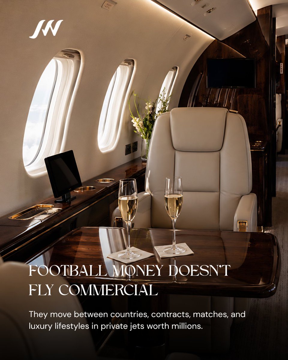 Jetswave's tweet photo. How do the champions really travel?

When your lifestyle demands more than commercial flights.

From luxury cabins to seamless service, it’s travel redefined.

No delays, no crowds just you and the sky.

Live the dream and travel like the stars do.

#luxurytravel #privatejetlife #footballstars #jetsetters #aviationluxury