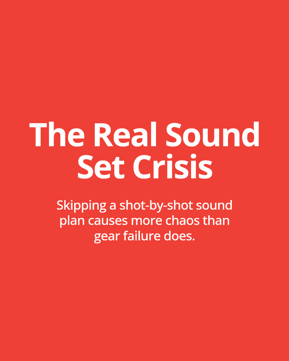 StudentFilmMag's tweet photo. The biggest reason sound teams scramble on set isn't gear failure. It's skipping the detailed shot-by-shot sound plan. Map every scene's audio needs before rolling. Save chaos for the story, not your crew. https://t.co/Kn5zLHWJMO