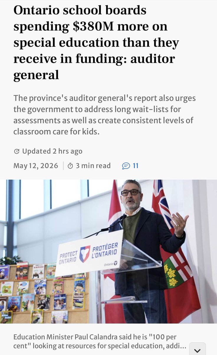 Mike4Education's tweet photo. Not enough $$ to handle the concerns - Spec Ed population to keep growing #onted #onpoli @education https://t.co/suJuVz32FJ