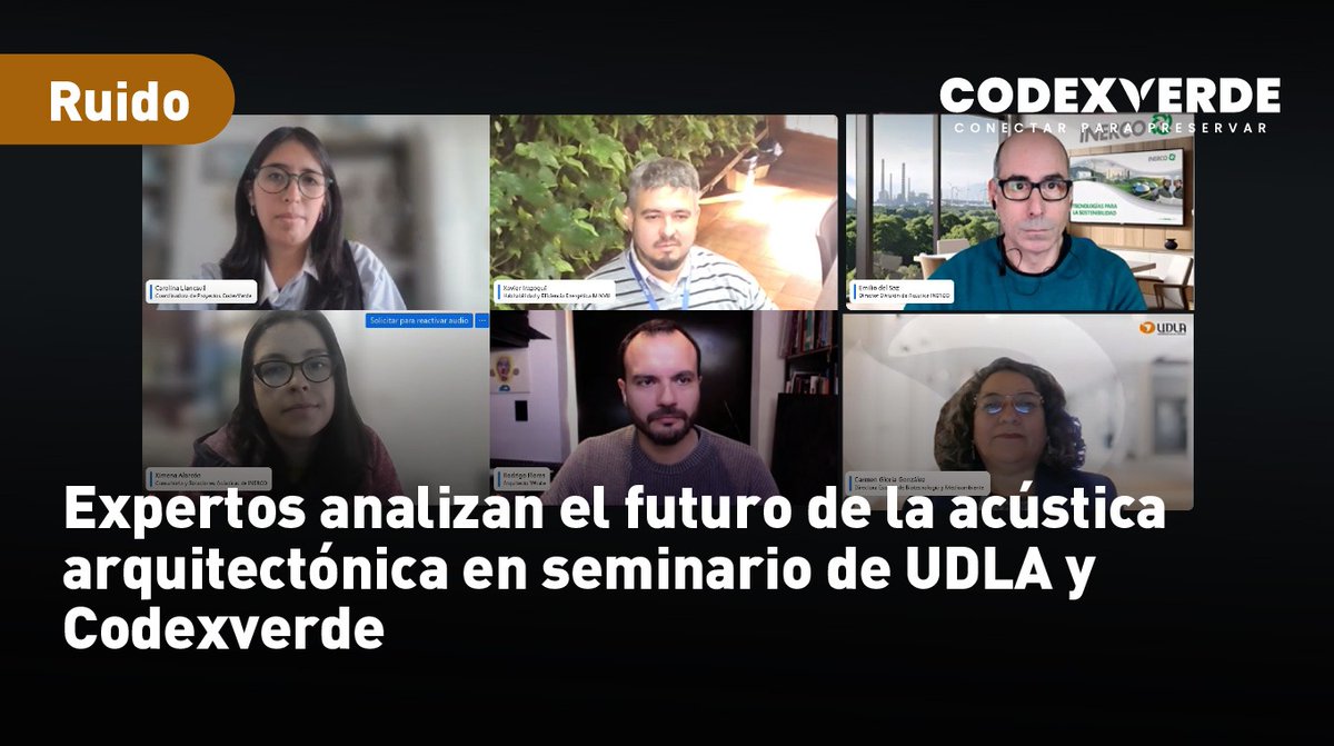 CodeXverde's tweet photo. 📢🏡"Acústica Arquitectónica en Chile: Normativa, Innovación y Desafíos para la Edificación", fue el título del seminario que realizaron Codexverde y @UDLA_CL en el marco de la conmemoración del Día Internacional de la Conciencia sobre el Ruido https://t.co/Btjq8NzNd9 https://t.co/zIFPa7pI69