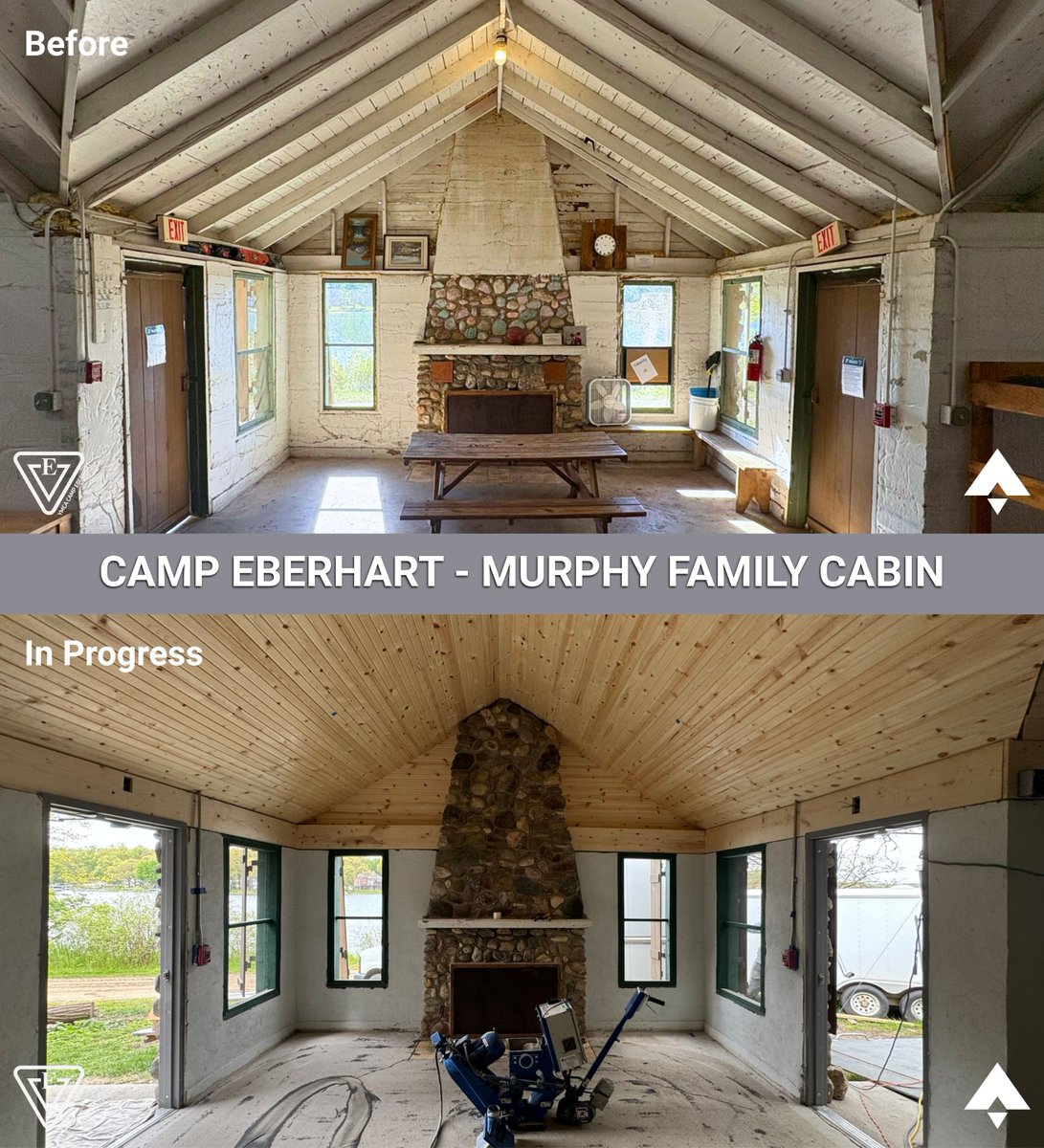 anconconst's tweet photo. We’re honored to refresh the Murphy Family Cabin at Camp Eberhart for the YMCA of Greater Michiana before camp season begins. The project includes masonry work, new roofing &amp; siding, updated doors and windows, new epoxy quartz flooring and more.  https://t.co/ZVqzLKJEgX https://t.co/7jrwvPoLLt