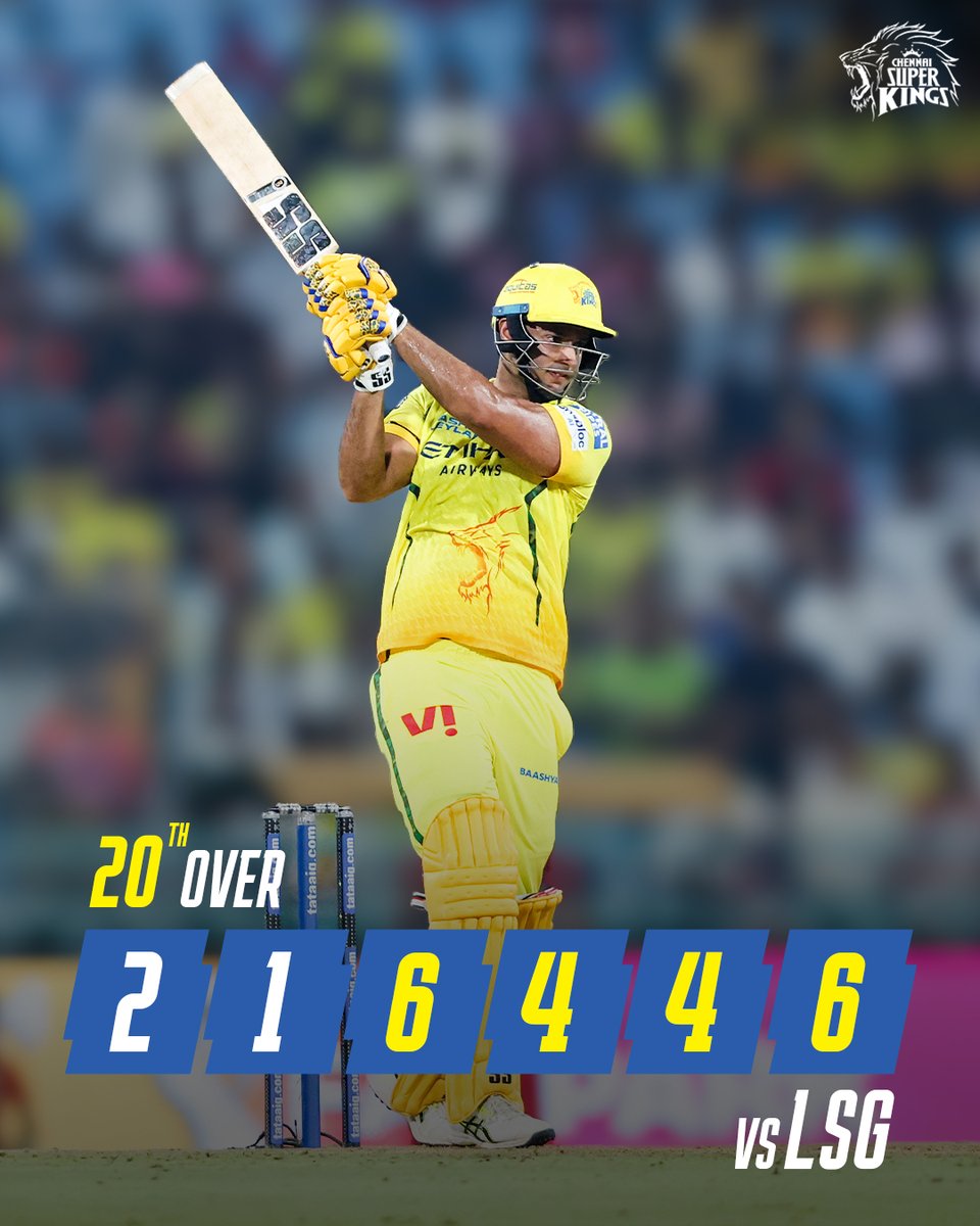 ChennaiIPL's tweet photo. Shivam Thaandavam! 🔥

#WhistlePodu #LSGvCSK https://t.co/OFXwBZVgcu