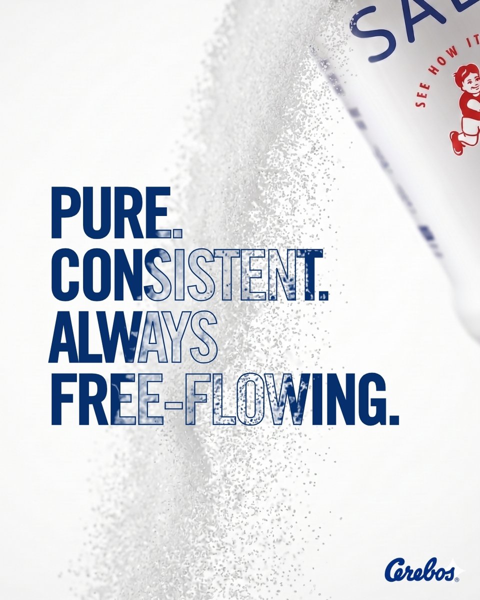 Cerebos_SA's tweet photo. Pure. Consistent. Always free-flowing.
Because your kitchen deserves the gold standard of salt. 🧂
#Cerebos #QualityFirst #PureSalt #FreeFlowing #CerebosSA https://t.co/DrPlVdoHCg