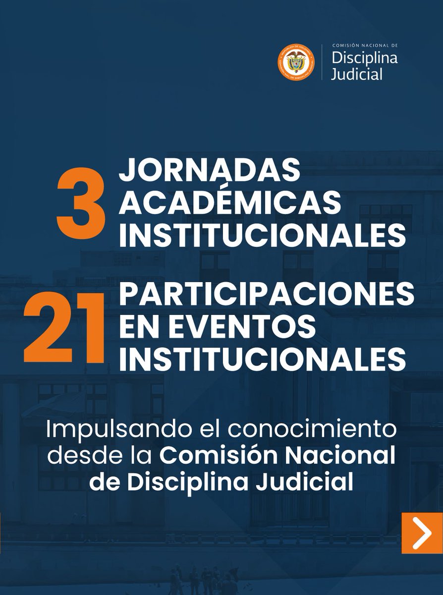 CNDJ_Col's tweet photo. El fortalecimiento de la Jurisdicción Disciplinaria se construye con una administración eficiente y una presencia institucional sólida en los escenarios clave del país.
 
Indicadores de #1OODíasDeGestión: https://t.co/nZyPl1mfWH