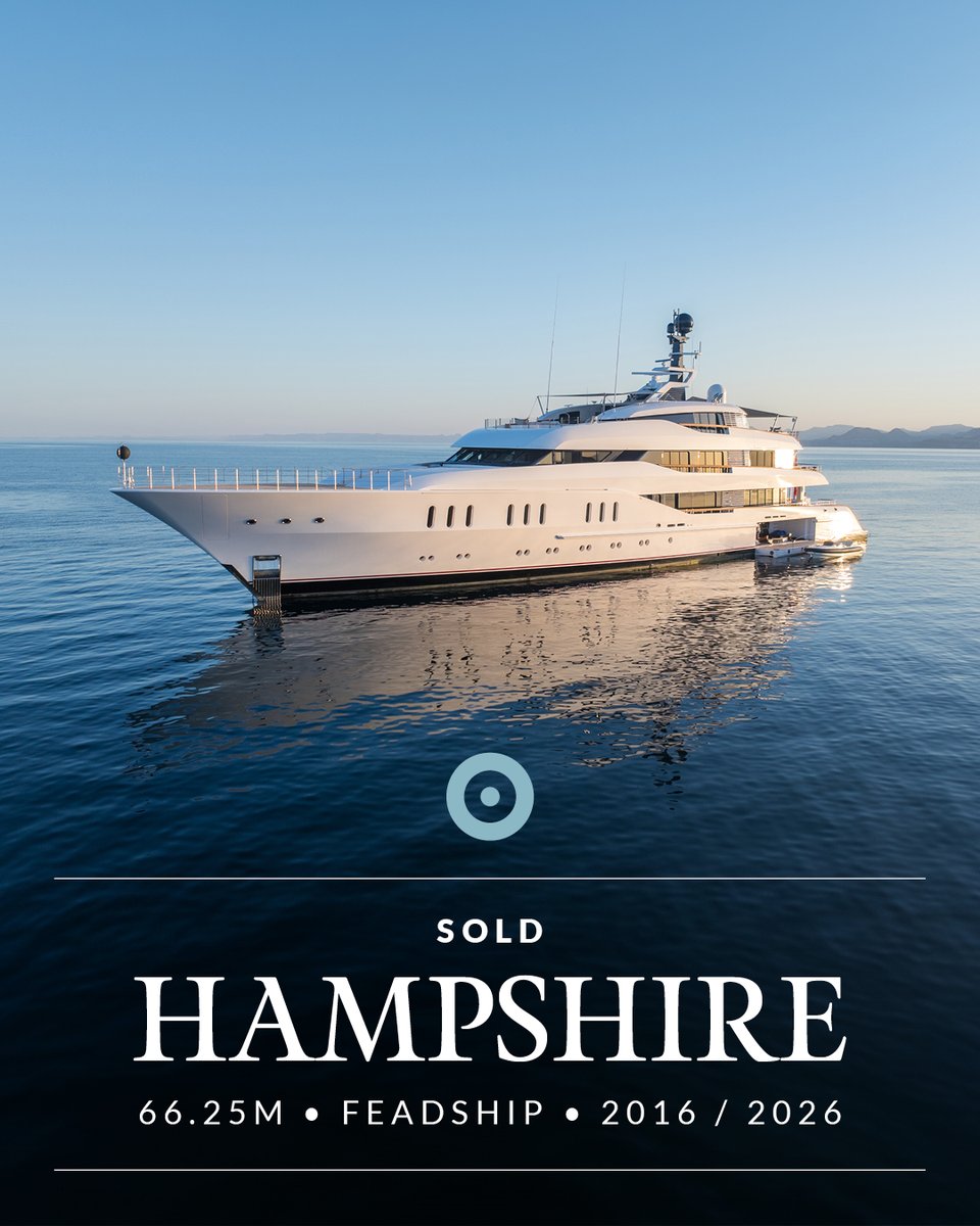 CWPyachts's tweet photo. Cecil Wright sells HAMPSHIRE  

Cecil Wright are delighted to announce the sale of the 66.25m Feadship, HAMPSHIRE.  

This marks the second time we has represented this yacht. Originally delivered as VANISH, she was first sold by Cecil Wright in 2016, in a not publicly listed, off-market transaction. The repeat mandate and sale of HAMPSHIRE reflects both the quality of the asset and our ability to execute swiftly and discreetly at the highest level of the market.  

Presented in immaculate condition following a significant engineering reset and successful completion of her 10-year Lloyd's survey, HAMPSHIRE arrives in new ownership as a genuinely turnkey proposition.  We would like to thank all parties involved and congratulate the new Owner on their acquisition.  

Contact us at sales@cecilwright.com or head over to the link in our bio.  https://t.co/0MhdpvVg1X 

Discover more superyachts for sale, including those not publicly listed, available exclusively through Cecil Wright.  

#CecilWrightYachts #FewerClientsBetterServed #SuperyachtSales