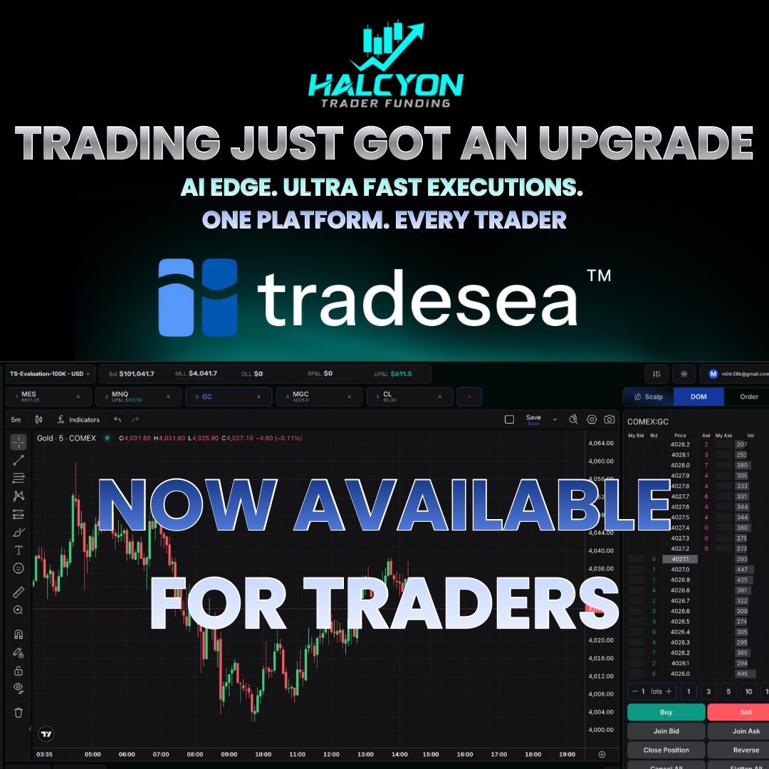HalcyonTrader1's tweet photo. 🌊 Tradesea now available for traders on Halcyon Trader Funding 🚀 https://t.co/ADqz5Db3VM