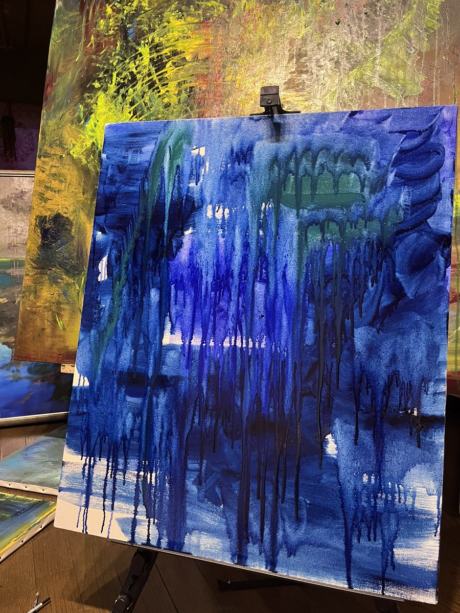 制作途中の油彩画たち。