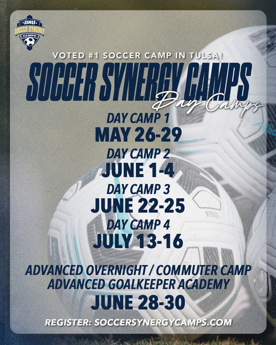 ORUMSoccer's tweet photo. There's still time to sign up for our Soccer Synergy Camps!

Register today 👉 https://t.co/sBvbMToLG7

#ORUMSOC | #GoldenStandard https://t.co/xYNFg8GYmw