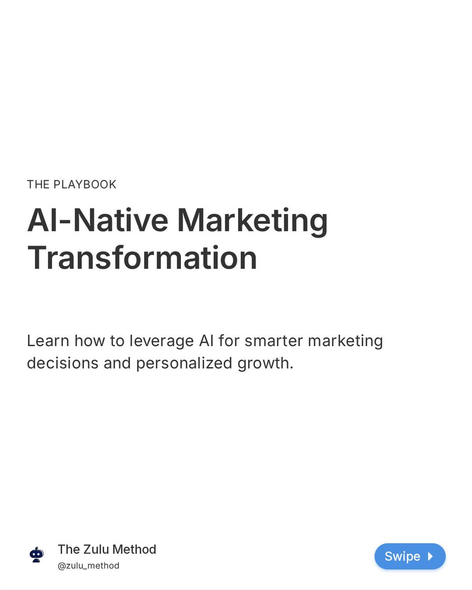 TheZuluMethodAI's tweet photo. AI marketing changes growth by spotting patterns faster, personalizing, and cutting guesswork. Success comes from using AI smartly with clear data and trust, not just more tools. Human judgment is key. #AIMarketing #MarketingStrategy #B2BMarketing https://t.co/7hrg3KO1hZ