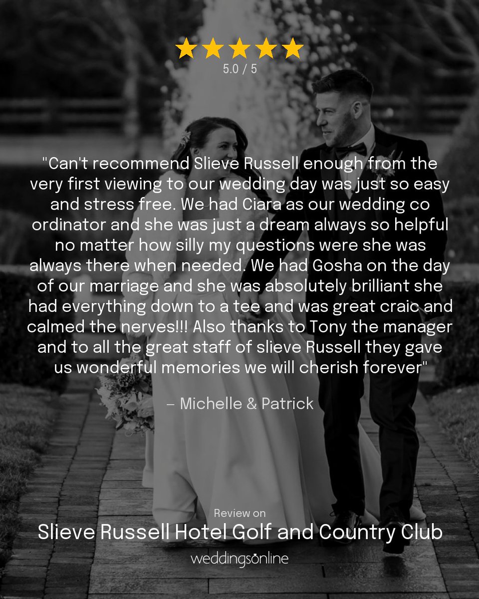 Slieverussell's tweet photo. A huge thank you to Michelle &amp; Patrick for sharing their beautiful review with us through @weddingsonline https://t.co/TQmk5gJ6zX