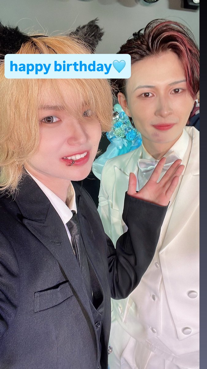 M87804925's tweet photo. 本日はあめの生誕祭でした🩵
衣装と髪型めちゃイケテたよ！
個人的に愛してるのに愛せない聞けて嬉しかったありがち
#ハナカゼ
#花風 https://t.co/HxhO2R4LLY