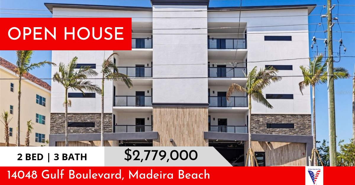VPRealtyIntl's tweet photo. OPEN HOUSE - Saturday May 16th 12-2 PM Brand New Condo - Largest Balconies on the beach (780 sq. ft. ). Check Out New Photos. Call Georgette Gillis 727-448-3533 for more information .

Viewpoint Realty International, Inc. 

2001... https://t.co/gho1967xcH https://t.co/9iv5NOS8bP