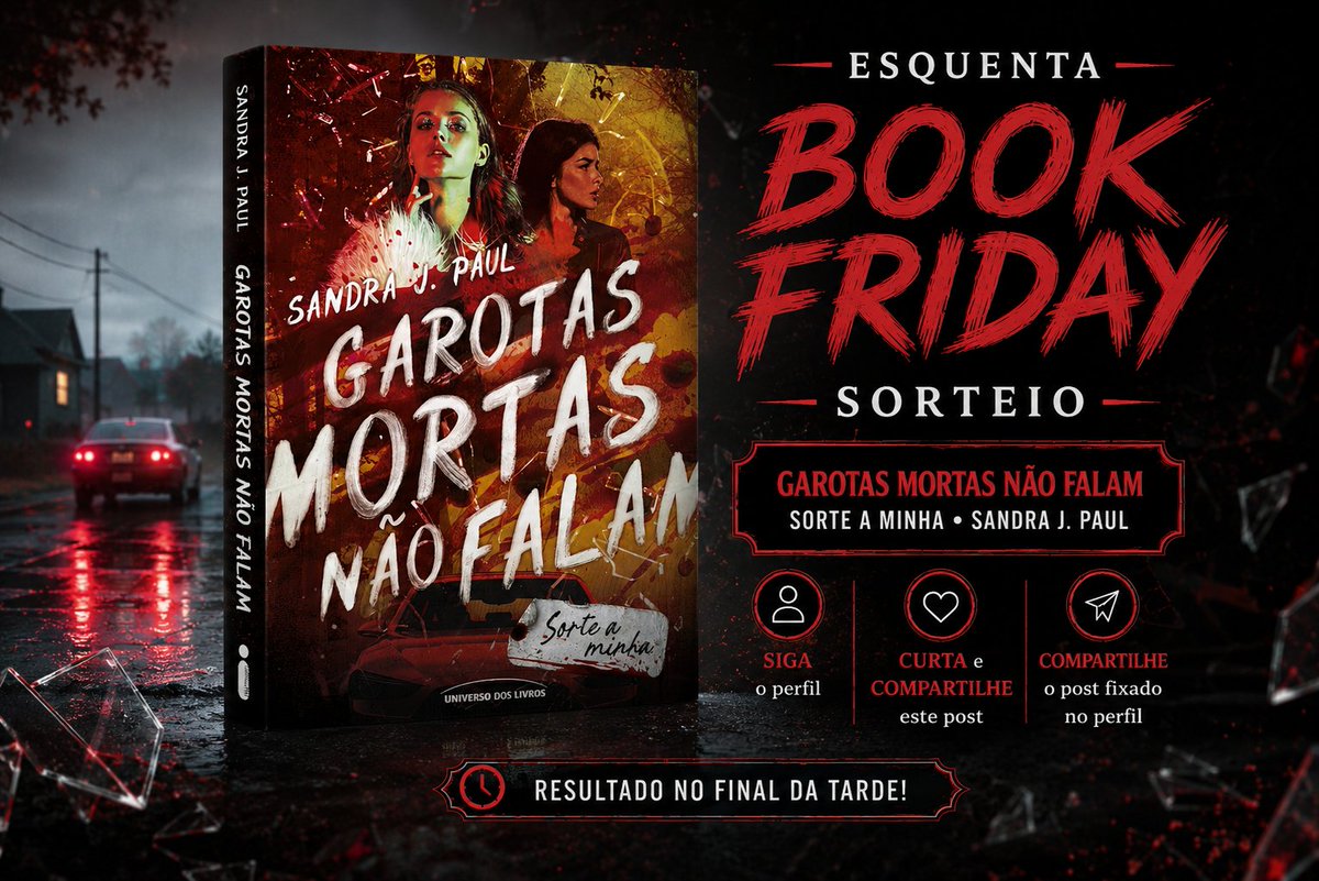 literapolicial's tweet photo. SORTEIO RELÂMPAGO ESQUENTA 🔥
Um sorteio POR DIA até o fim da Book Friday 😱 
✨ Garotas Mortas Não Falam  ✨

REGRAS
. Seguir @literapolicial
. RT e curtir este post
⚠️ RT NO POST FIXADO
. Comentar "eu quero"
. Morar no BR

✅ Resultado: 15/05, final da tarde.