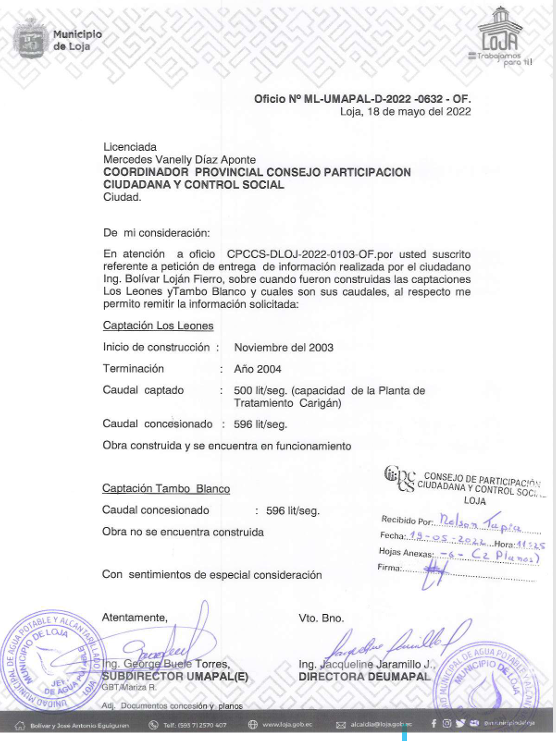 bolivar_lojan's tweet photo. Desde Loja

Me toca refrescarle la memoria a José Bolívar Castillo Vivanco exalcalde revocado y que por fin renunció a seguir en política

Cuando se presentó la primera vez la solicitud de revocatoria en junio/2015 Castillo no dijo la verdad en su impugnación plasmando en su defensa lo siguiente: 

"Planta de Carigán rehabilitada, redes de conducción hacia la captación de Tambo Blanco concluidas,..."

¿José Bolívar debo decirte que la captación Tambo Blanco nunca fue construida y cómo es que dijiste tremenda mentira para salvarte de la primera revocatoria?     

Pueden bajar la resolución del @cnegobec de:
https://t.co/gJlYvBpaJa