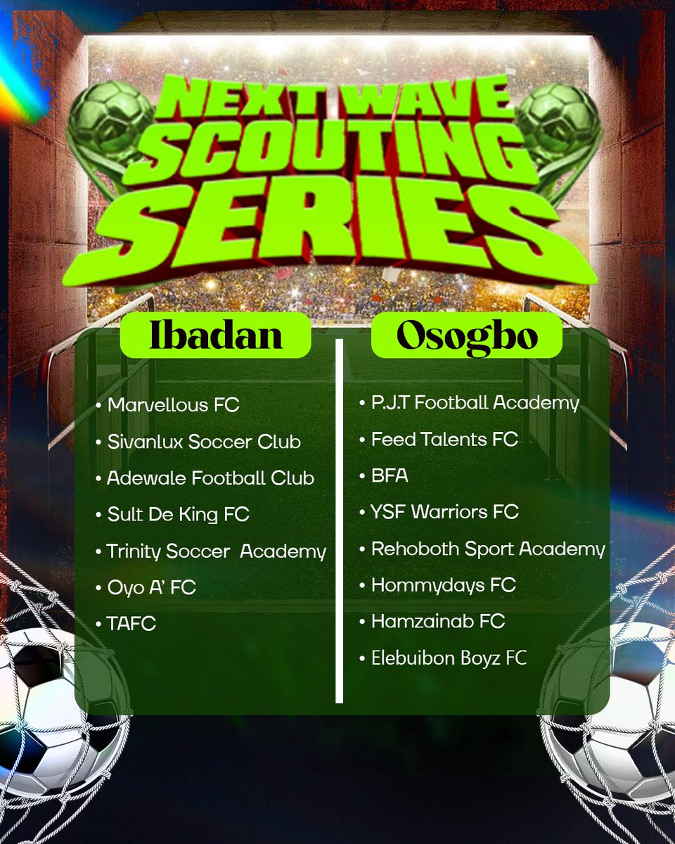BighouseLP's tweet photo. THE NEXT WAVE SCOUTING SERIES.

Excited to have these clubs participate in The Next Wave scouting program and we can’t wait to see the talent, energy, and hunger the players bring to the pitch.

#sports #SportsNews #fyp https://t.co/ilJrYbRBIK