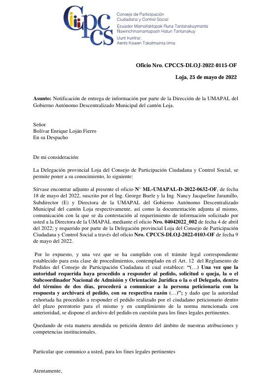 bolivar_lojan's tweet photo. Desde Loja

Me toca refrescarle la memoria a José Bolívar Castillo Vivanco exalcalde revocado y que por fin renunció a seguir en política

Cuando se presentó la primera vez la solicitud de revocatoria en junio/2015 Castillo no dijo la verdad en su impugnación plasmando en su defensa lo siguiente: 

"Planta de Carigán rehabilitada, redes de conducción hacia la captación de Tambo Blanco concluidas,..."

¿José Bolívar debo decirte que la captación Tambo Blanco nunca fue construida y cómo es que dijiste tremenda mentira para salvarte de la primera revocatoria?     

Pueden bajar la resolución del @cnegobec de:
https://t.co/gJlYvBpaJa