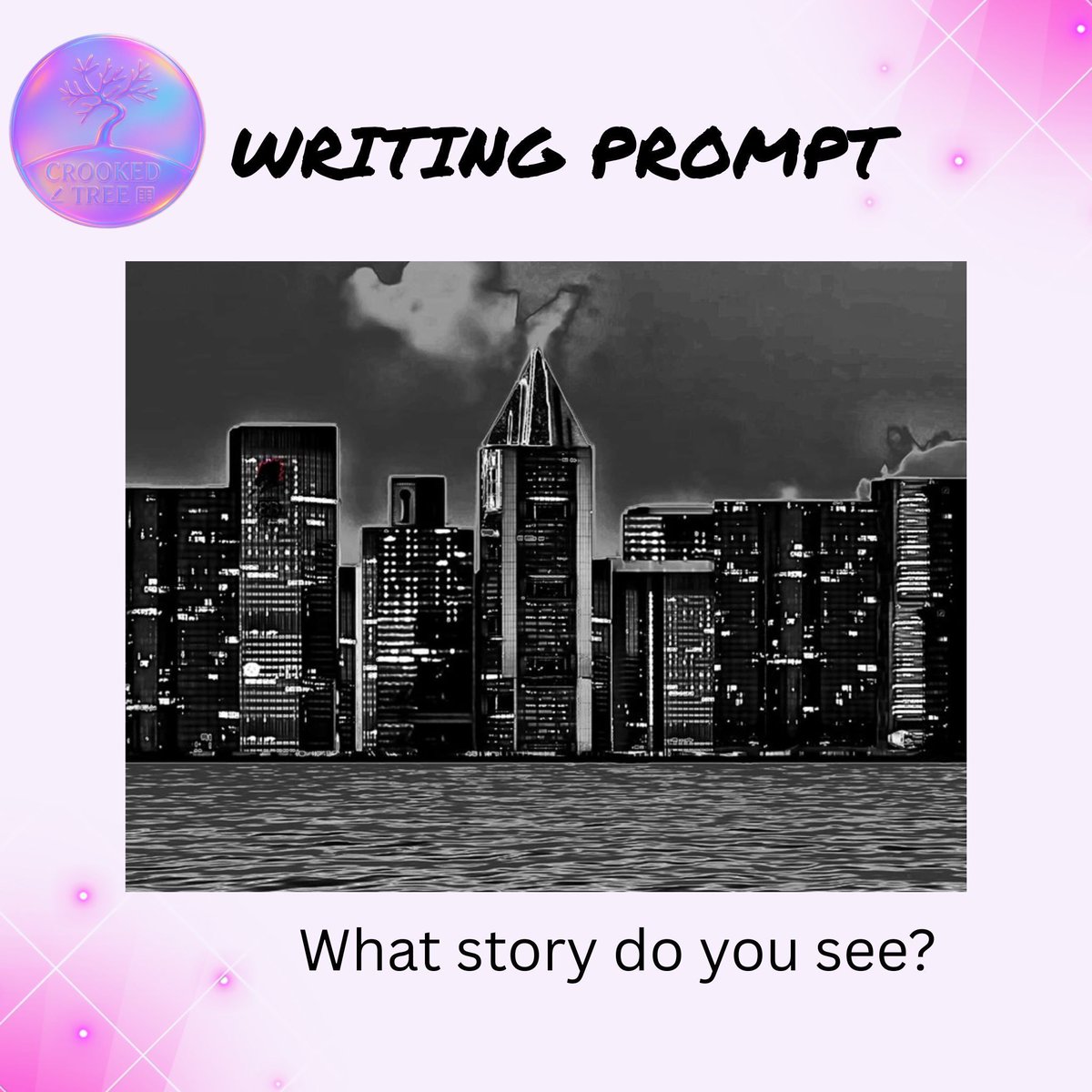 CrookedTreePen's tweet photo. Get the creativity flowing going into the weekend. What scene do you see in this cityscape?

#writingcommunity #writersofinstagram #authorsofinstagram https://t.co/3Eia9m1u0u