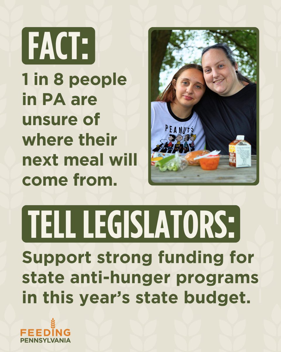 FeedingPA's tweet photo. 🚨With the rising cost of living, food banks need state support more than ever.

Lawmakers are deciding anti-hunger funding right now. Take 60 seconds to urge them to support state anti-hunger programs before time runs out!

👉 Act now: https://t.co/Ga4xuCGkd7 https://t.co/W4CZLTYGnt