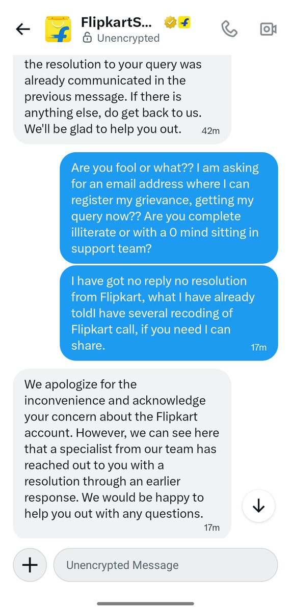 fearless_rkl's tweet photo. @flipkartsupport @jagograhakjago Flipkart has not provided any service as its company Jeeves Retail has simply denied &amp; misguided the whole issue, Flipkart is not at all solving any issue of customers, imposing it's autocratic decision on the issues without resolving, the worst customer support👎 https://t.co/OLZxKv19zh
