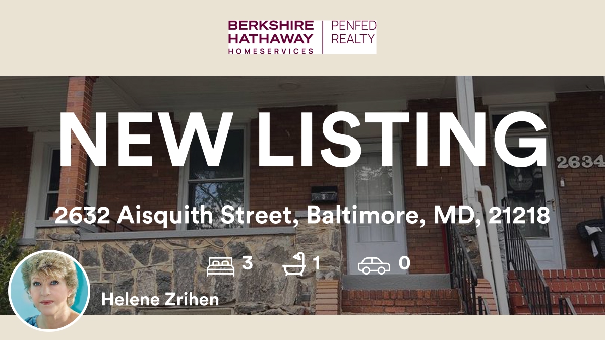 Helenezri's tweet photo. 🛌 3 🛀 1
📍 2632 Aisquith Street, Baltimore, MD, 21218

My latest listing on RateMyAgent.
MD 583563
https://t.co/eHnKuUzGmr

...
#ratemyagent #realestate #Berkshire_Hathaway_HomeServices_PenFed_Realty https://t.co/4ADe05d3dL