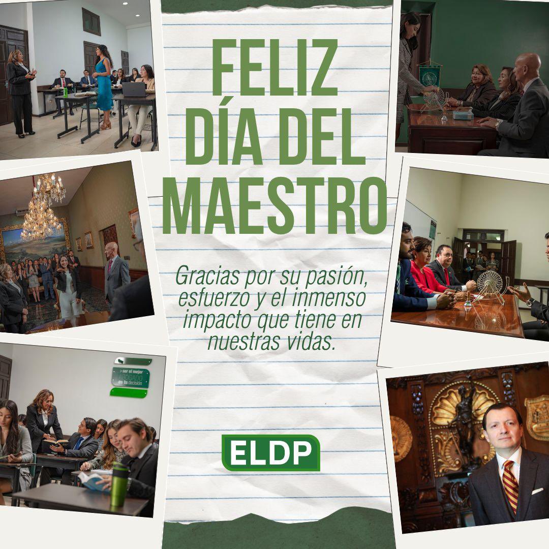 ELDPuebla's tweet photo. 🍎🎓 La Escuela Libre de Derecho de Puebla y toda la Comunidad Libre felicitan a nuestros maestros en su día.

Gracias por compartir su conocimiento, experiencia y vocación, formando generaciones de profesionistas comprometidos con el derecho y la sociedad. https://t.co/4B8NN6Yo5s