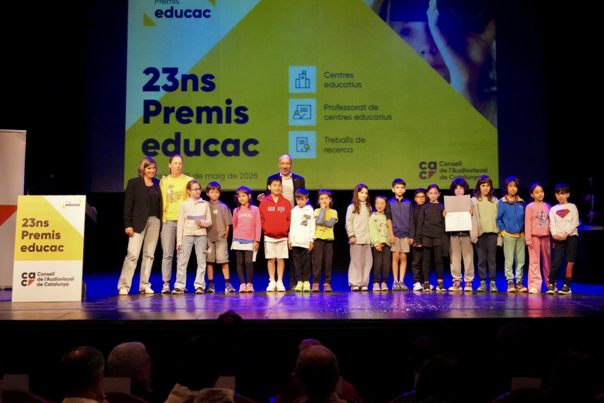 programaeduCAC's tweet photo. 📣Després d'una jornada intensa al Teatre Conservatori de Manresa, ja tenim els guanyadors dels #PremiseduCAC2026
Si voleu conèixer els seus projectes, visiteu el web de l'eduCAC!  
Moltes gràcies a tots els qui heu participat, i el curs vinent, més 🤗
🔗https://t.co/eeGbAF1Vku https://t.co/u0eaqGnzMI
