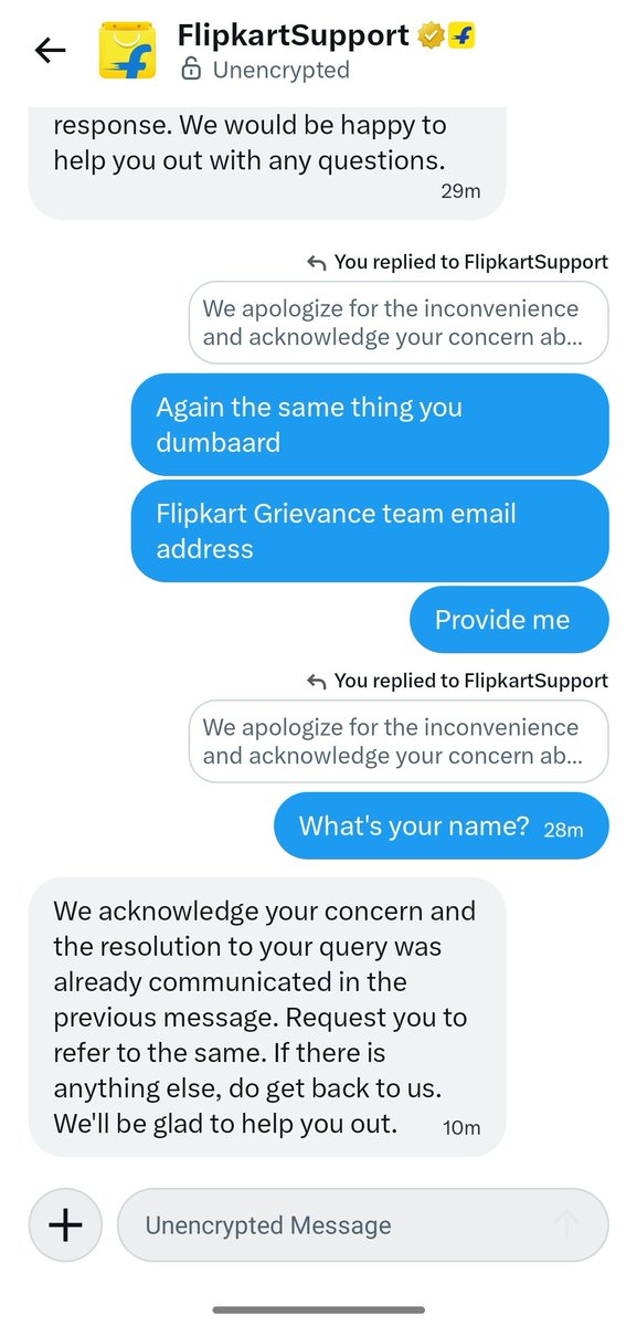 fearless_rkl's tweet photo. @flipkartsupport @jagograhakjago Flipkart has not provided any service as its company Jeeves Retail has simply denied &amp; misguided the whole issue, Flipkart is not at all solving any issue of customers, imposing it's autocratic decision on the issues without resolving, the worst customer support👎 https://t.co/OLZxKv19zh