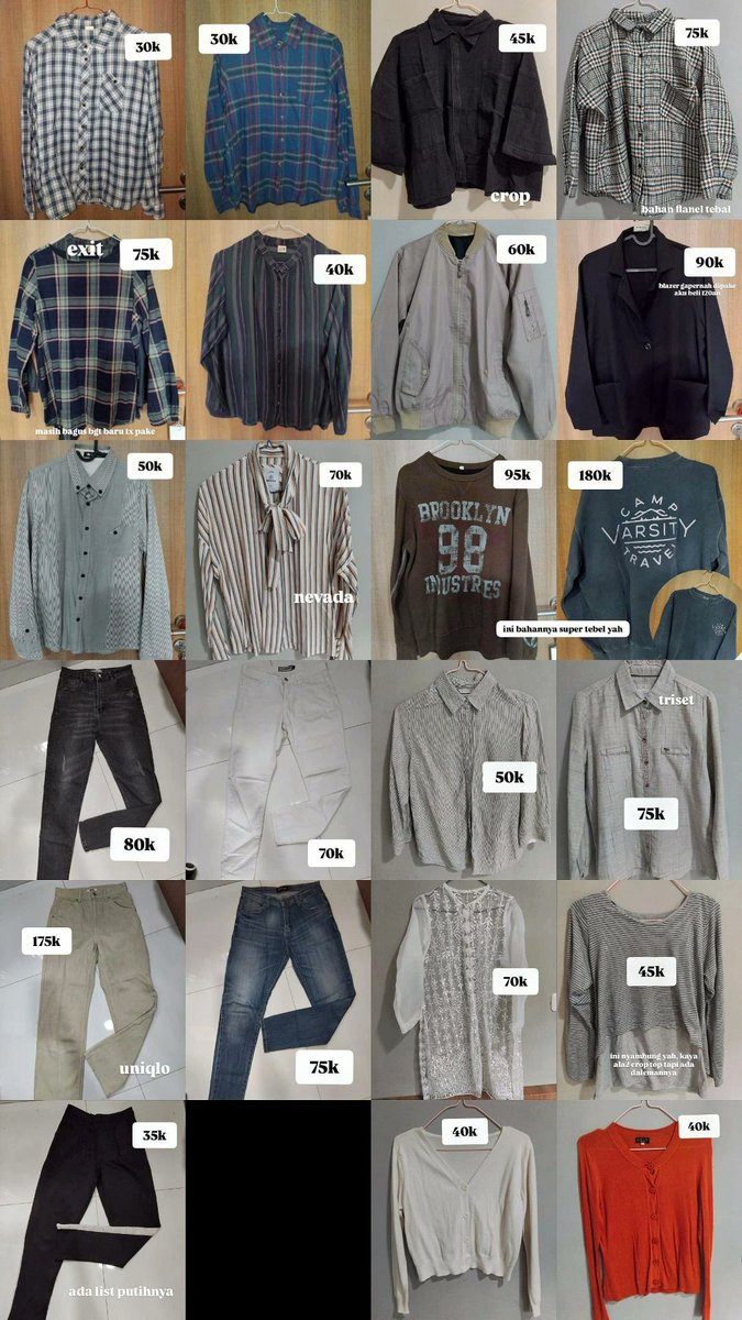aimgoys's tweet photo. haalo aku mau wts preloved start 10k! adaa baju, tas, celana, sama kerudung, barangkalii ada yang minat boleh yaa diangkut! nego tipis juga boleh... bisaa co 🍊 juga,  sizenya rata2 S-M yahh!  boleeh reply nanti sender dm, thankyouu!💌 https://t.co/k42T9YRvft
