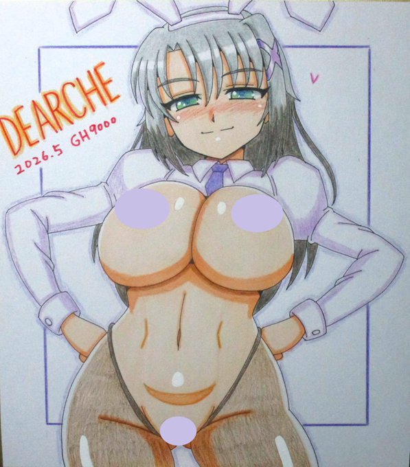 (R18)5月のイラスト色紙・逆バニーディアーチェ、完成しました～ えっちなので全体像はブルスカやpixivで!