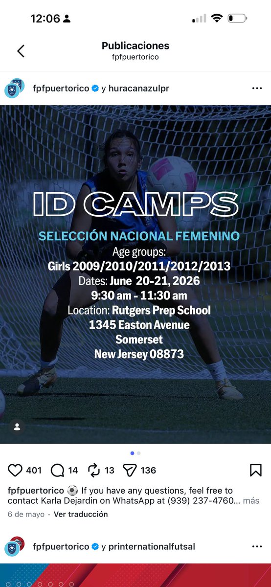 FPFPuertoRico's tweet photo. Seguimos observando talento femenino ⚽️

El fútbol femenino crece a pasos agigantados 🇵🇷🔥

Next ——> New Jersey

#FPFPuertoRico #Futbol #PuertoRico https://t.co/fA3J91d4xh