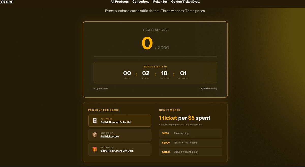 xMerchnain's tweet photo. @rollbit raffle going live in T minus 2 hours. What are you copping? 

#Merchnain x #rollbit merch https://t.co/hlaDyMMs10