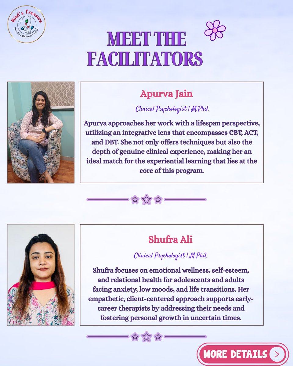 MindsTreasure's tweet photo. Ready to move "Beyond the Script"? Join us for a 16-hour experiential training designed for therapists who want to dive deep into relational dynamics and navigate clinical "stuckness."
​Led by a team of expert M.Phil. Clinical Psychologists.
​Park Circus, Kolkata
KOLKATA https://t.co/9xsVXX8kq3