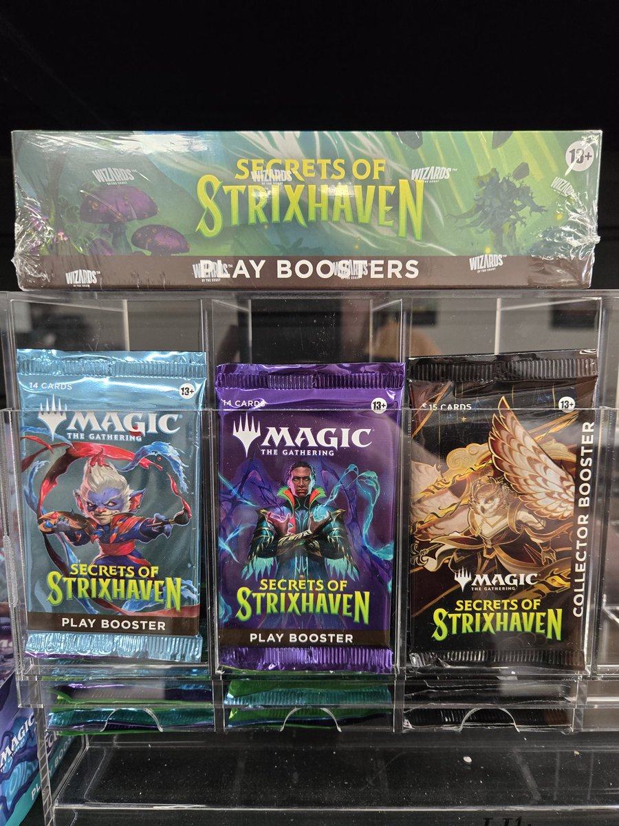 TheSTLGuildHall's tweet photo. Strixhaven packs, Collector packs, and sealed boxes are back in stock at the Guild Hall! 
Draft: 6:30pm Tonight 
And 
Union Arena: 6:00pm Tonight 

#cardshop #magicthegathering #unionarena #tcg https://t.co/jH57e3KFa7