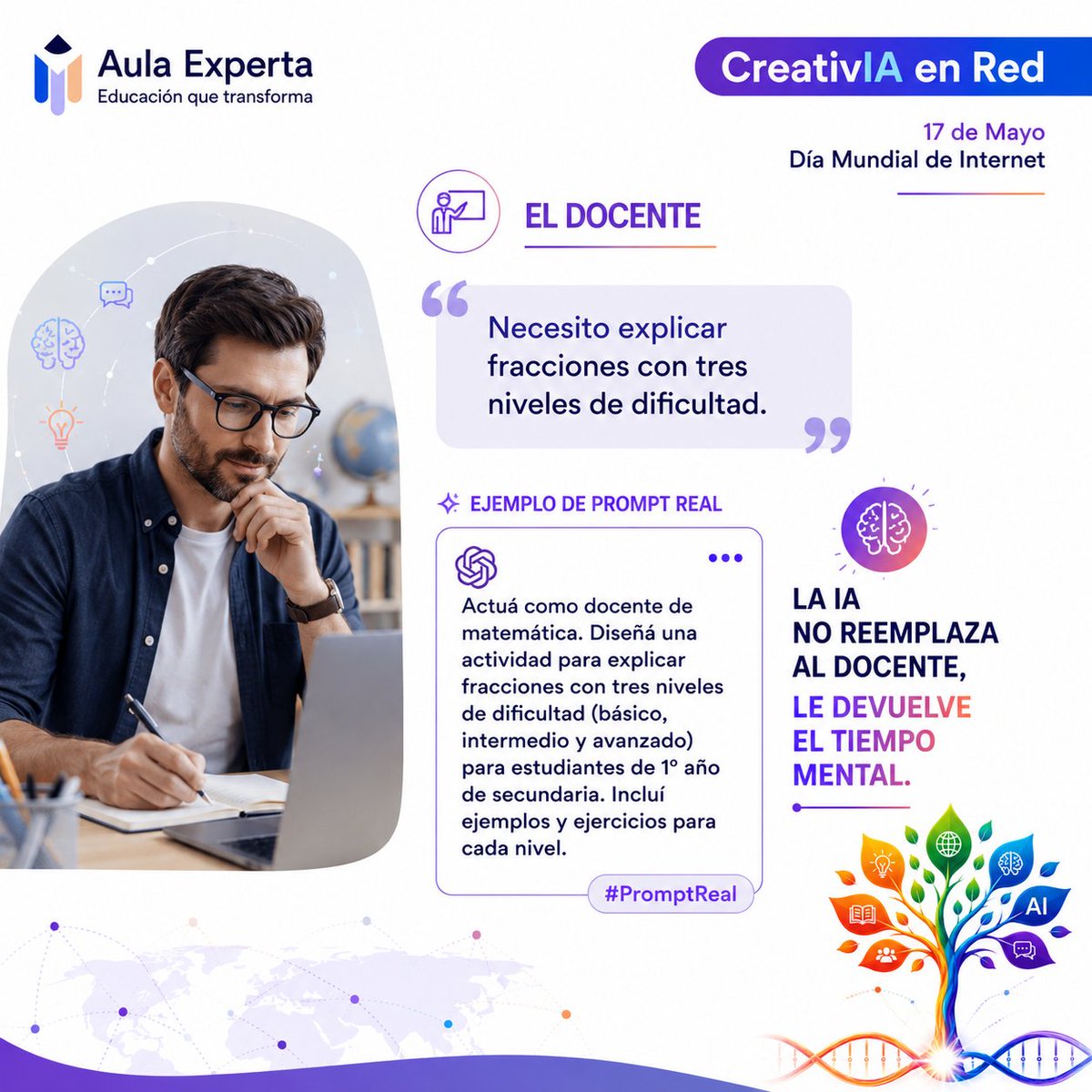 aulaexperta's tweet photo. Quién usa mejor la IA en educación?  

👩‍🏫 Docentes
🏫 Directivos
📢 Comunicación institucional
🧩 Equipos docentes

La misma herramienta. Distintas decisiones.

💡 El verdadero cambio no es usar IA.
Es aprender a pensar con ella.

#diadeinternet #IAEnEducación #CreativIAenred https://t.co/Y85tSXXNAd