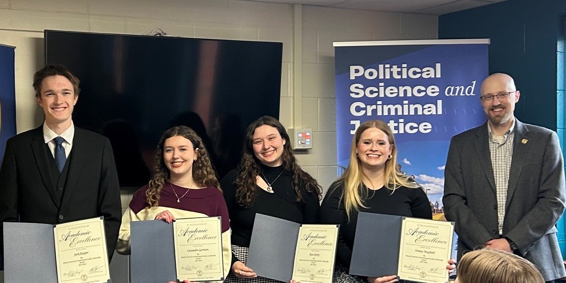 UWEC_POLS's tweet photo. .@UWEC_POLS recognizes student achievements for 2025-2026: Andresen Scholarship (Sabrina Gruzlewski), Wartolec Scholarship (Iryna Levada), @UWEC_Menard_CCS Scholarships (Cassi Garrison, Jack Gunderson, Jack Kasper, Kira Kirby, &amp; Trinity Mayfield), &amp; new Pi Sigma Alpha members. https://t.co/0moVBquMNY